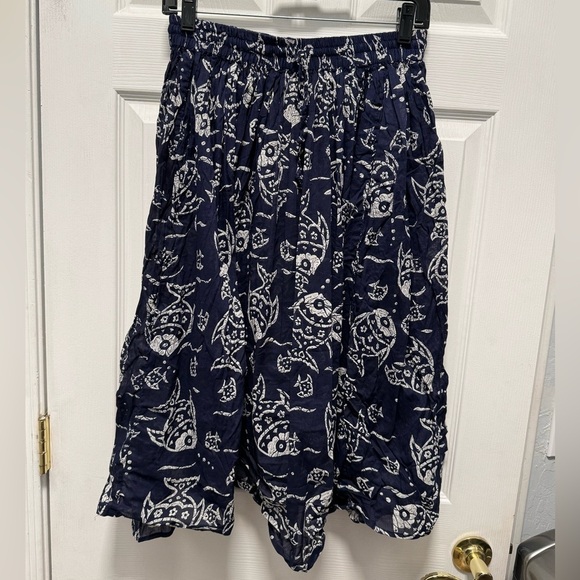 PEPPERMINT BAY| fish print flowy beach Cottagecore Boho lightweight airy skirt - Picture 1 of 7